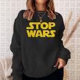 Stop Wars 反戦メッセージ 地球と宇宙の平和 スウェットシャツ 彼女への贈り物