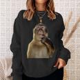 Thinking Monkey Meme スウェットシャツ 彼女への贈り物