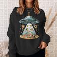 Ufo エイリアン 食べるピザ誘拐 面白い食べ物愛好家 スウェットシャツ 彼女への贈り物