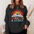 Unearth a Story Summer Reading 2026 Vintage Book Rainbow Sweatshirt Gifts for Her