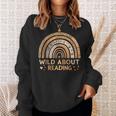 Wild About Reading Books Reader Lover Bookworm Librarian Sweatshirt Gifts for Her