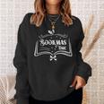 Women's Bookmas Time Reading Book Lover Holiday Print Apparel Sweatshirt Gifts for Her