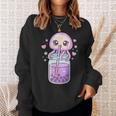 かわいい クラゲ ドリンク ボバティー カワイイ バブルティー アニメ スウェットシャツ 彼女への贈り物