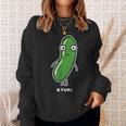きゅうり 顔 イラスト かわいい おもしろ 面白い 簡単 シンプル ゆるい 野菜 スウェットシャツ 彼女への贈り物