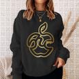 りんご ハート ひらがな 隠し文字 タイポグラフィ ユニーク おもしろみ フルーツ デザイン 長袖tシャツ スウェットシャツ 彼女への贈り物