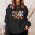 アメリカ・タイ国旗 誇り高いタイ系アメリカ人のルーツ タイ系アメリカ人の遺産 長袖tシャツ スウェットシャツ 彼女への贈り物