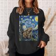 ウォンバット 星月夜 ゴッホスタイル アートペインティング スウェットシャツ 彼女への贈り物