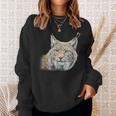 オオヤマネコのデザインオオヤマネコの野良猫ギフト スウェットシャツ 彼女への贈り物