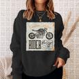 カフェレーサー カスタム バイク おしゃれ オートバイ ライダー イラスト スウェットシャツ 彼女への贈り物