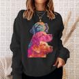 カラフルなラブラドールレトリバー犬夏の美的ペットアート 長袖tシャツ スウェットシャツ 彼女への贈り物