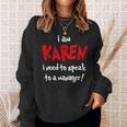 カレンハロウィンコスチューム-面白いと言ってマネージャーに話しかける スウェットシャツ 彼女への贈り物