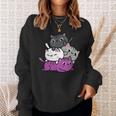 カワイイ猫の山 アセクシャルプライド スウェットシャツ 彼女への贈り物
