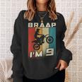 キッズ Braap I'm 9 ダートバイク 誕生日 9 Mx 9歳の誕生日 モトクロス スウェットシャツ 彼女への贈り物