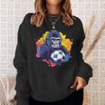 ゴリラ サッカーボール 鮮やかな色 スウェットシャツ 彼女への贈り物