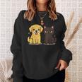 ゴールデンレトリバー ボーイフレンド 黒猫 Gf 面白い カップルギフト スウェットシャツ 彼女への贈り物