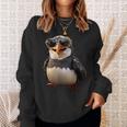 サングラスをかけたペンギン アニマル・フレンド ラブ・キュート・ペンギン スウェットシャツ 彼女への贈り物