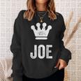ジョー・ザ・キングクラウン＆ネーム・デザイン・フォー・メンズ・フォー・メンズ スウェットシャツ 彼女への贈り物