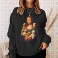 トイプードル モナリザ 面白いtシャツ 犬 かわいい メンズ 子供 おもしろ 服 グッズ ネタ わんこ イヌ スウェットシャツ 彼女への贈り物