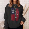 ナマズ アメリカ国旗 キャットフィッシング 漁師 釣り 長袖tシャツ スウェットシャツ 彼女への贈り物