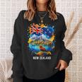 ニュージーランド国旗 旅行 お土産 ニュージーランド人 Nz キウイバード 長袖tシャツ スウェットシャツ 彼女への贈り物