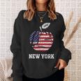 ニューヨーク市 ビッグアップル グラフィック アメリカ国旗付き スウェットシャツ 彼女への贈り物