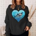 バラクーダ レトロ ハート バラクーダ 釣り 海水魚好き スウェットシャツ 彼女への贈り物