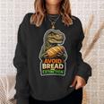 パンと絶滅を避ける恐竜ケトユーモア。 長袖tシャツ スウェットシャツ 彼女への贈り物