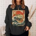 ヒョウ ヤモリ トカゲ 怪獣 怪獣 日本のビンテージポスター スウェットシャツ 彼女への贈り物