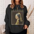フェルメール 真珠の耳飾りの少女 面白いtシャツ 絵画 アート メンズ 面白い 服 美術 グッズ 油彩画 長袖tシャツ スウェットシャツ 彼女への贈り物
