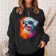 マルチーズ 犬 グラフィック ペット イラスト サングラス マルチーズ スウェットシャツ 彼女への贈り物