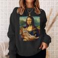 モナリザ 猫とパロディー おもしろアート 絵画 ミーム スウェットシャツ 彼女への贈り物