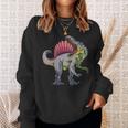 リアルなスピノサウルス 恐竜 先史時代の野生動物 長袖tシャツ スウェットシャツ 彼女への贈り物