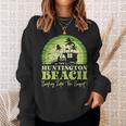レトロなハンティントンビーチサンセットサーフシーン 長袖tシャツ スウェットシャツ 彼女への贈り物
