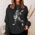ロックンロールとギターのロッキングウルフ ヴィンテージ Rock Music スウェットシャツ 彼女への贈り物
