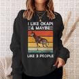 動物園の動物 オカピと3人くらいが好きです。 長袖tシャツ スウェットシャツ 彼女への贈り物