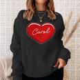 手描きのハートキャロル ファーストネーム ハート I Love Carol スウェットシャツ 彼女への贈り物
