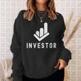 投資家 株式 投資について 投資する 株主 長袖tシャツ スウェットシャツ 彼女への贈り物
