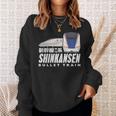 新幹線 新幹線 日本の漢字 鉄道扇子 長袖tシャツ スウェットシャツ 彼女への贈り物