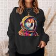 柴犬 面白いtシャツ 犬 宇宙飛行士 かわいい メンズ 子供 おもしろ 服 グッズ ネタ 犬好き スウェットシャツ 彼女への贈り物