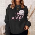 桜の木と月 日本の美しい桜 春 スウェットシャツ 彼女への贈り物