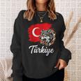 激しいトルコのオオカミと国旗 スウェットシャツ 彼女への贈り物