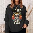 犬愛好家のためのかわいいパグのイラスト スウェットシャツ 彼女への贈り物