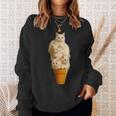 猫 アイスクリーム かわいい ペット 子猫好き 猫 夏 バイブ スウェットシャツ 彼女への贈り物