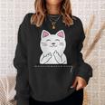 猫 中指 おもしろバッグ スウェットシャツ 彼女への贈り物