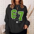 面白い67サッカー選手シックスセブンサッカースポーツチーム スウェットシャツ 彼女への贈り物