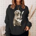 面白いtシャツ ゴールデンレトリバー 犬 ギター イヌ メンズ グッズ かわいい おもしろ 面白い 服 ネタ スウェットシャツ 彼女への贈り物