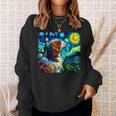 面白いtシャツ 犬 キャバリア ゴッホ 星月夜 わんこ メンズ おもしろ グッズ 服 かわいい スウェットシャツ 彼女への贈り物