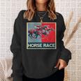 面白いtシャツ 馬tシャツ 競馬 馬 レース 乗馬 ジョッキー メンズ おもしろ 面白い グッズ ネタ 男性用 レトロ 長袖tシャツ スウェットシャツ 彼女への贈り物