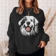 面白いグレート ピレニーズの顔の犬のグラフィック デザイン スウェットシャツ 彼女への贈り物