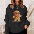 面白いサングラス ジンジャーブレッドマン ビスケット愛好家のための服 スウェットシャツ 彼女への贈り物